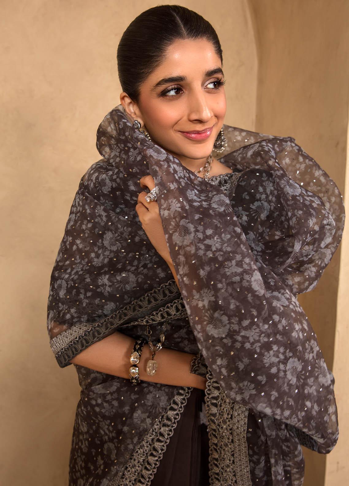 Jahan Aara By Nayab Embroidered Unstitched Saree NB23JA NS-002 JAIPUR - Premium Collection