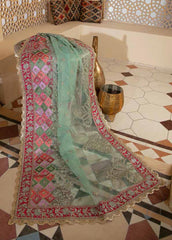 Marwa By Maryam Hussain Embroidered Net Suits Unstitched 3 Piece MH22M 02 MEHR - Wedding Collection