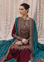 Mehrbano By Ayzel Embroidered Chiffon Suits Unstitched 3 Piece AAF23M AZ-V3-04 Amber - Luxury Collection