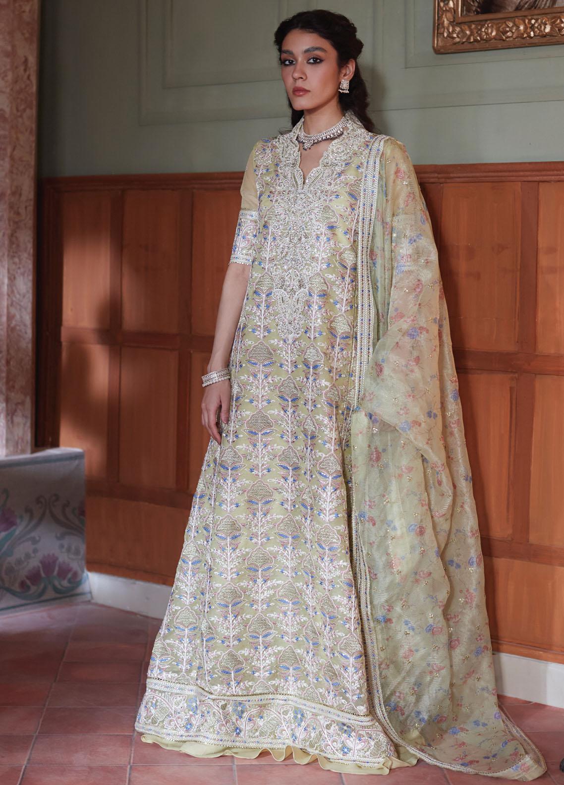 Qala By Mushq Embroidered Suits Unstitched 4 Piece MQ23Q MCK-08 Dina - Luxury Festive Collection
