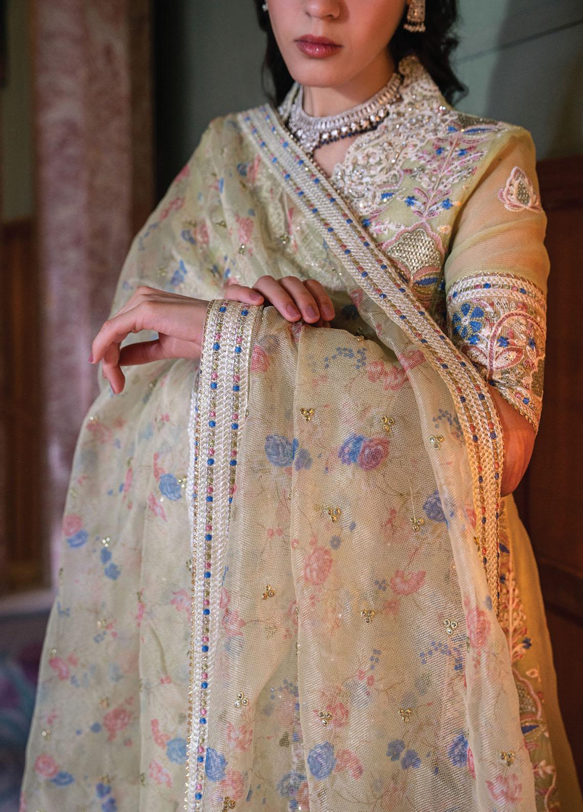 Qala By Mushq Embroidered Suits Unstitched 4 Piece MQ23Q MCK-08 Dina - Luxury Festive Collection